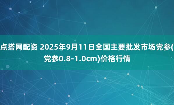 点搭网配资 2025年9月11日全国主要批发市场党参(党参0.8-1.0cm)价格行情