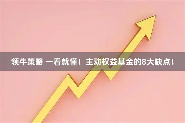 领牛策略 一看就懂！主动权益基金的8大缺点！