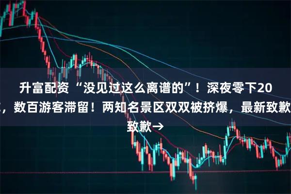 升富配资 “没见过这么离谱的”！深夜零下20℃，数百游客滞留！两知名景区双双被挤爆，最新致歉→