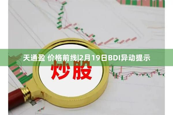 天通盈 价格前线|2月19日BDI异动提示