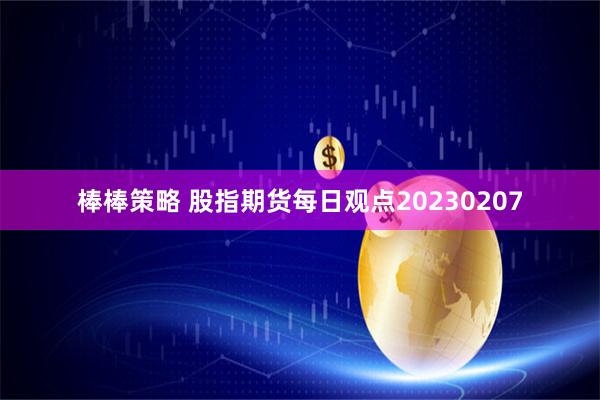 棒棒策略 股指期货每日观点20230207